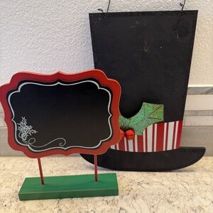 Set‎ of 2 Chalk Board Chritmas Holiday Decor